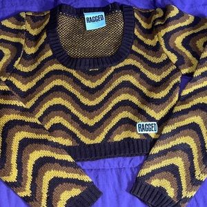 Brown & Yellow crop top